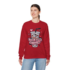 Woman's Ice Coffee Is My Love Language Valentine - Unisex Heavy Blend™ Crewneck Sweatshirt