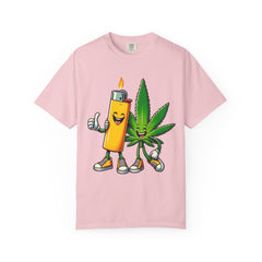 Vintage 'Lighter & Weed' Graphic T-Shirt — Relaxed Stoner/Cannabis Tee