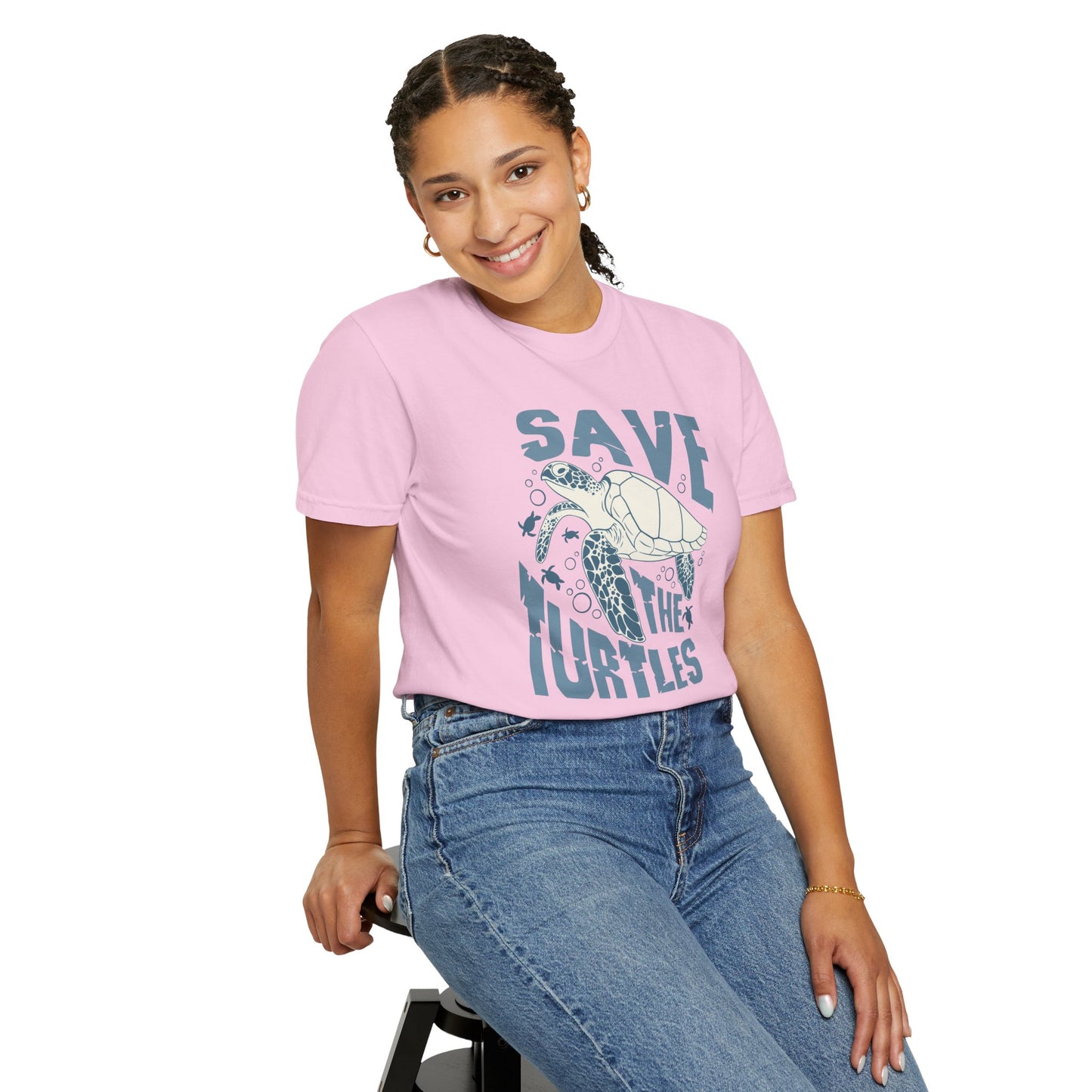 Sea Turtles, Save The Turtles -  Graphic Unisex Garment-Dyed T-shirt