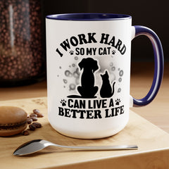 Cat slave mug, funny cat mug, gift for cat lover, crazy cat lady gift, pet owner gift, kitten lover mug, cat gift, animal lover present