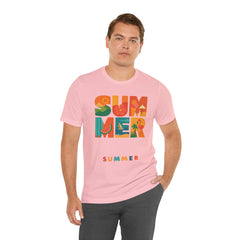 Summer Graphic Tee — Colorful Tropical "SUMMER" Typography T-Shirt