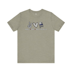 Peace Love Back The Blue in Alabama, Graphic Unisex Short Sleeve Tee