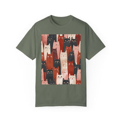 Cute Cat Print Unisex Garment-Dyed T-Shirt - Comfort Colors Soft Perfect for Animal Lovers and Casual Days