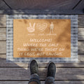 Amputee - Doormat | Amputee Awareness | Limb Awareness | Amputee Humor | Leg Amputee Gift | Unique Doormat | Disability Gift | Motivational