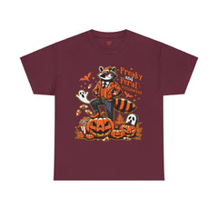 Freaky And Feral Halloween Raccoon! Graphic Unisex Heavy Cotton Tee