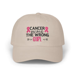 Cancer Picked the Wrong Girl Dad Cap – Breast Cancer Survivor Support Hat