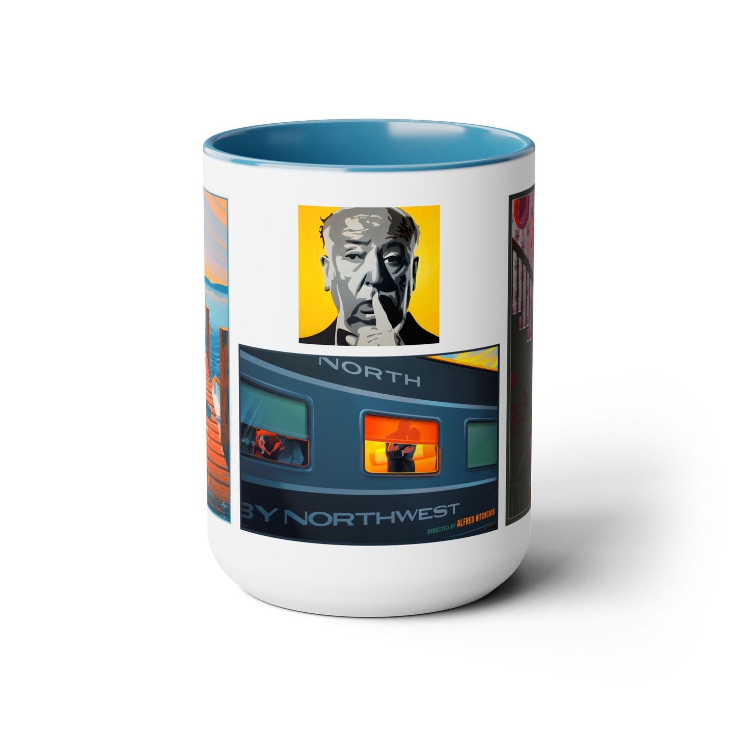 Alfred Hitchcock 3 Graphic Panel Movie Mug