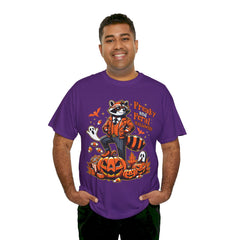 Freaky And Feral Halloween Raccoon! Graphic Unisex Heavy Cotton Tee
