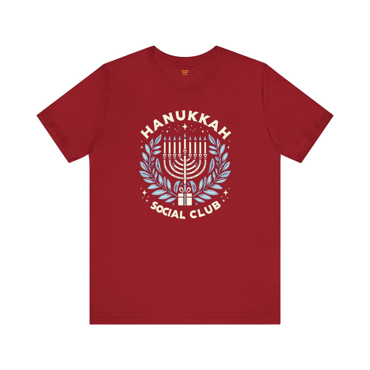 Hanukkah Social Club with Menorah - Unisex Jersey Short Sleeve Tee