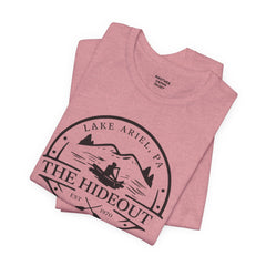 The Hideout Lake Ariel Tee — Vintage Lakeside Cabin T-Shirt