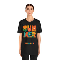 Summer Graphic Tee — Colorful Tropical "SUMMER" Typography T-Shirt