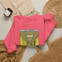 Crewneck Sweatshirt "Do Not Question the Hallway" – Retro Yellow Corridor Graphic