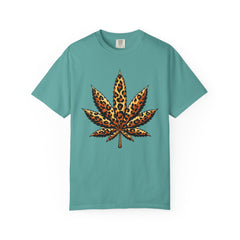 Vintage Leopard Cannabis Leaf T-shirt — Weed Lover Stoner Gift