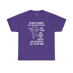 Clumsy Funny Goat Graphic Tee | Unisex Heavy Cotton Tee | Great Gift for Animal Lovers, Birthdays, Casual Wear, Humorous Gifts, Everyday Style