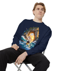Adventure Kayak Sweatshirt — Comfort Colors Sunset Sea Arch Graphic