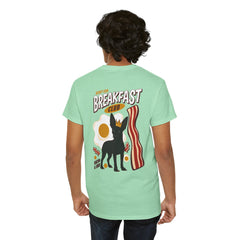 Breakfast Club Dog T‑Shirt — Retro Bacon & Eggs Graphic Tee