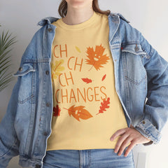 Changes Fall Leaves Graphic - Unisex Heavy Cotton Tee