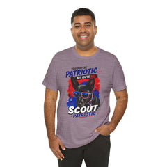 Personalized With Your Dogs Image and Name Patriotic Unisex Jersey Short Sleeve Tee