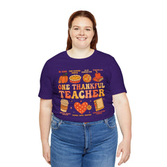 One Thankful Teacher T‑Shirt – Fall and Thanksgiving  Teacher Appreciation Tee