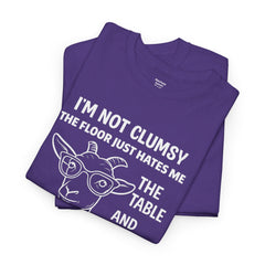 Clumsy Funny Goat Graphic Tee | Unisex Heavy Cotton Tee | Great Gift for Animal Lovers, Birthdays, Casual Wear, Humorous Gifts, Everyday Style
