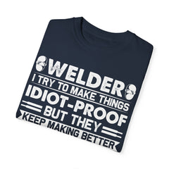 Fun Welder T-Shirt - 'Idiot-Proof' Design for Welding Enthusiasts