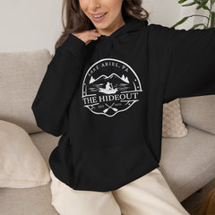 The Hideout Adventure Hoodie – Lake Ariel, PA Mountain Graphic Hooded Sweatshirt