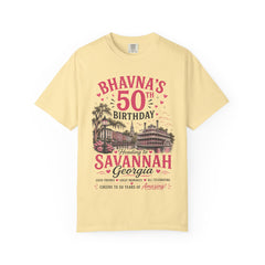 Bhavna Personalized 50th Birthday Girls Trip Savannah, Georgia T-Shirt