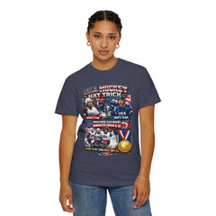 Hockey Hat Trick T-Shirt — USA Men's, Women's & Paralympic Gold Tribute 2026
