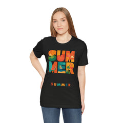 Summer Graphic Tee — Colorful Tropical "SUMMER" Typography T-Shirt