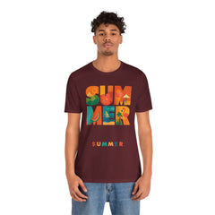 Summer Graphic Tee — Colorful Tropical "SUMMER" Typography T-Shirt