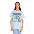 Sea Turtle, The Ocean Is Calling -  Graphic Unisex Garment-Dyed T-shirt