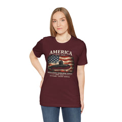 America 250th Submarine 125th Flag T-Shirt — Vintage USA Military Tee
