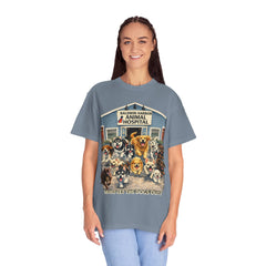 Pitbull Added "Who Let the Dogs Out?" Baldwin Harbor Animal Hospital Cute Vet Clinic T Shirt