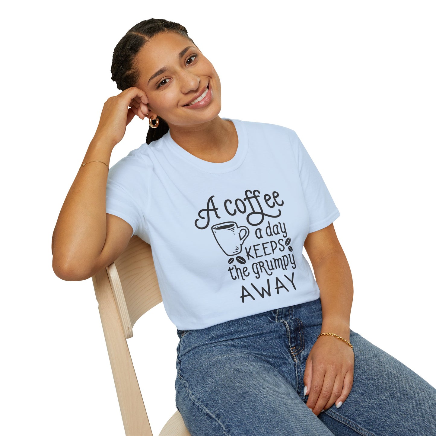 A COFFEE A Day Keeps The Grumpy Away Unisex Softstyle T-Shirt