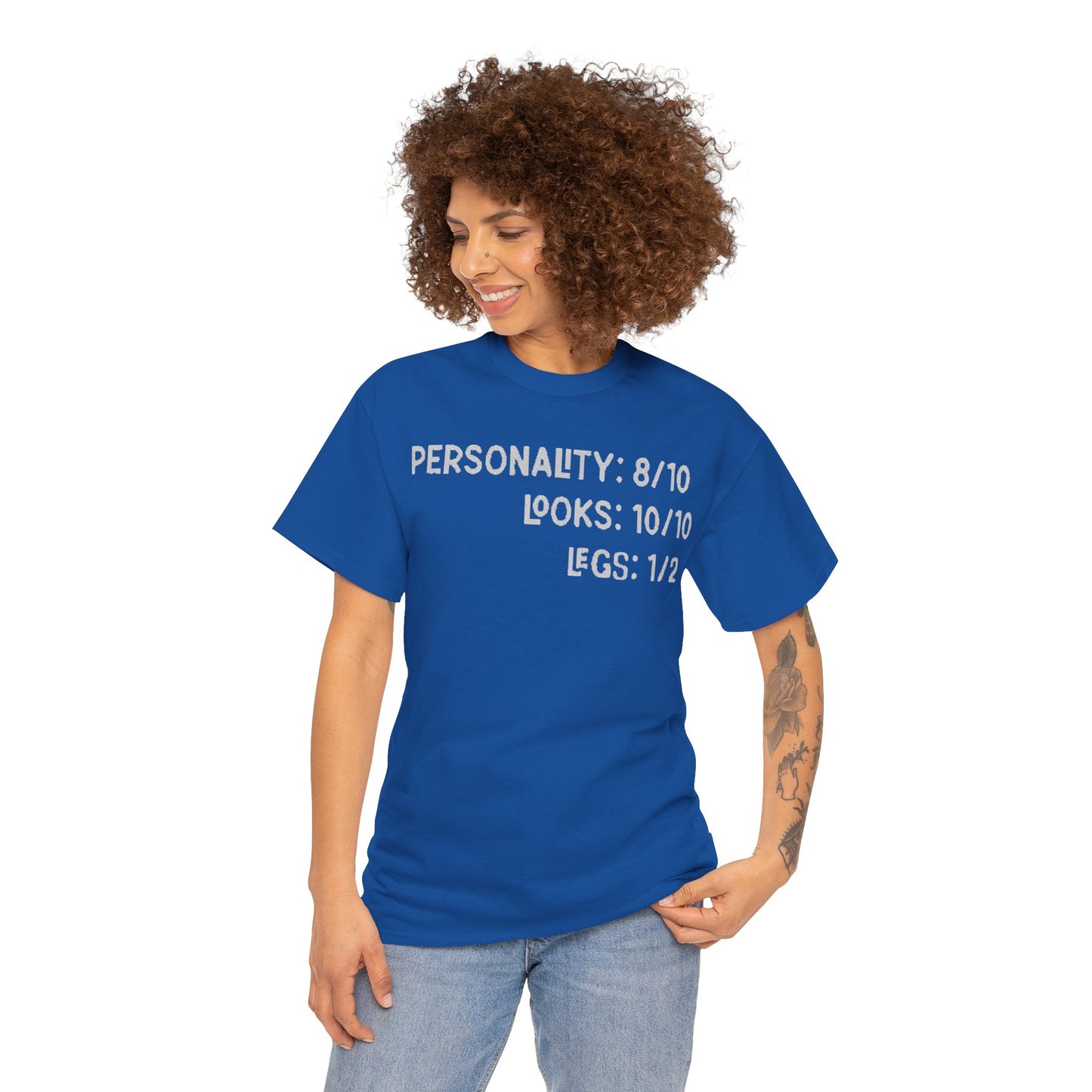 Personality, Looks, Fingers Count - Unisex Heavy Cotton Tee / Prosthetic Humor / One Leg / One Arm / Missing Fingers