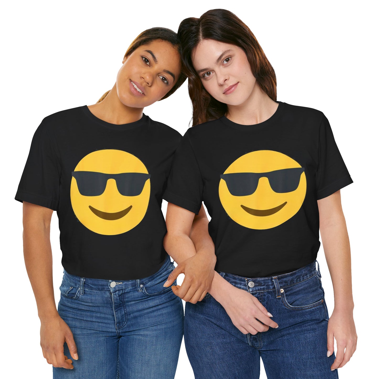 Emoji With Sunglasses - Graphic Unisex Jersey Short Sleeve Tee