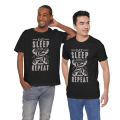 Hair Enthusiast Tee, Eat Sleep Hair Repeat Shirt, Funny Barber Gift, Unisex Jersey Tee, Casual Everyday Apparel, Salon Worker Top