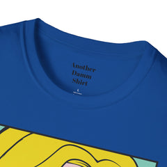 NO WORRIES Glass Wearing Pop Art Blonde Girl Unisex Softstyle T Shirt