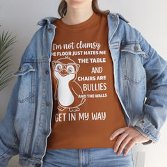 Clumsy Funny Penguin Graphic Tee | Unisex Heavy Cotton Tee | Great Gift for Animal Lovers, Birthdays, Casual Wear, Humorous Gifts, Everyday Style