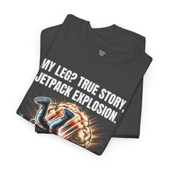 Amputee Exploding JetPack Humor - Unisex Garment-Dyed T-shirt