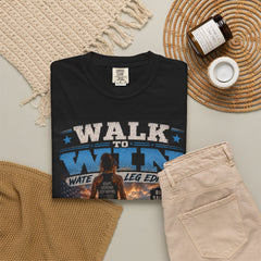 Women's Leg Amputee Walk to Win Water Leg Beach T-Shirt — Motivational Ocean Sunset Graphic Tee