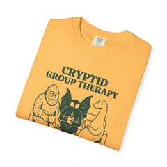 Cryptid Group Therapy Bigfoot, Mothman and Loch Nessie Unisex T-Shirt, Funny Graphic Tee, Gift for Cryptid Lovers, Quirky Casual Wear, Cool Humor Shirt