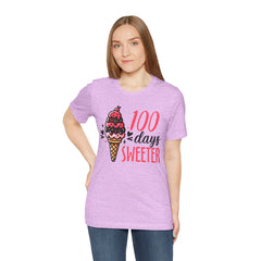 100 Days of School Unisex Tee | Elementary School, Ice Cream, Teacher Apparel