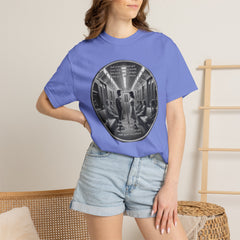 Don;t Stop Believing Subway Reflection T-Shirt — Vintage Black & White Urban Photo Tee