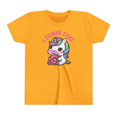 I Donut Care Unicorn Youth Short Sleeve Tee - Fun & Whimsical T-Shirt for Kids