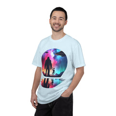 Bigfoot & Alien Nightscape T-Shirt — Sasquatch UFO Graphic Tee