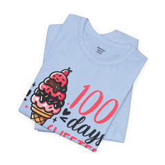 100 Days of School Unisex Tee | Elementary School, Ice Cream, Teacher Apparel