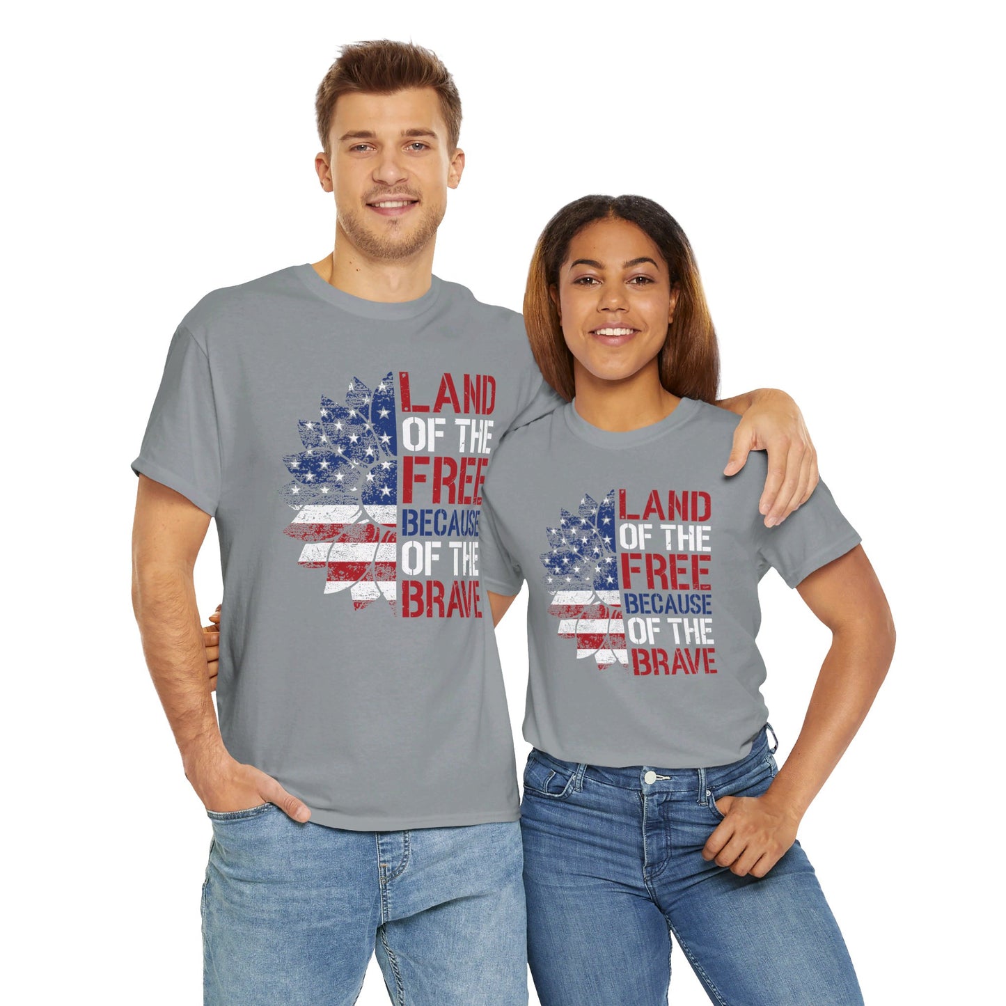 Land Of The Free Because Of The Brave - Unisex Cotton Tee