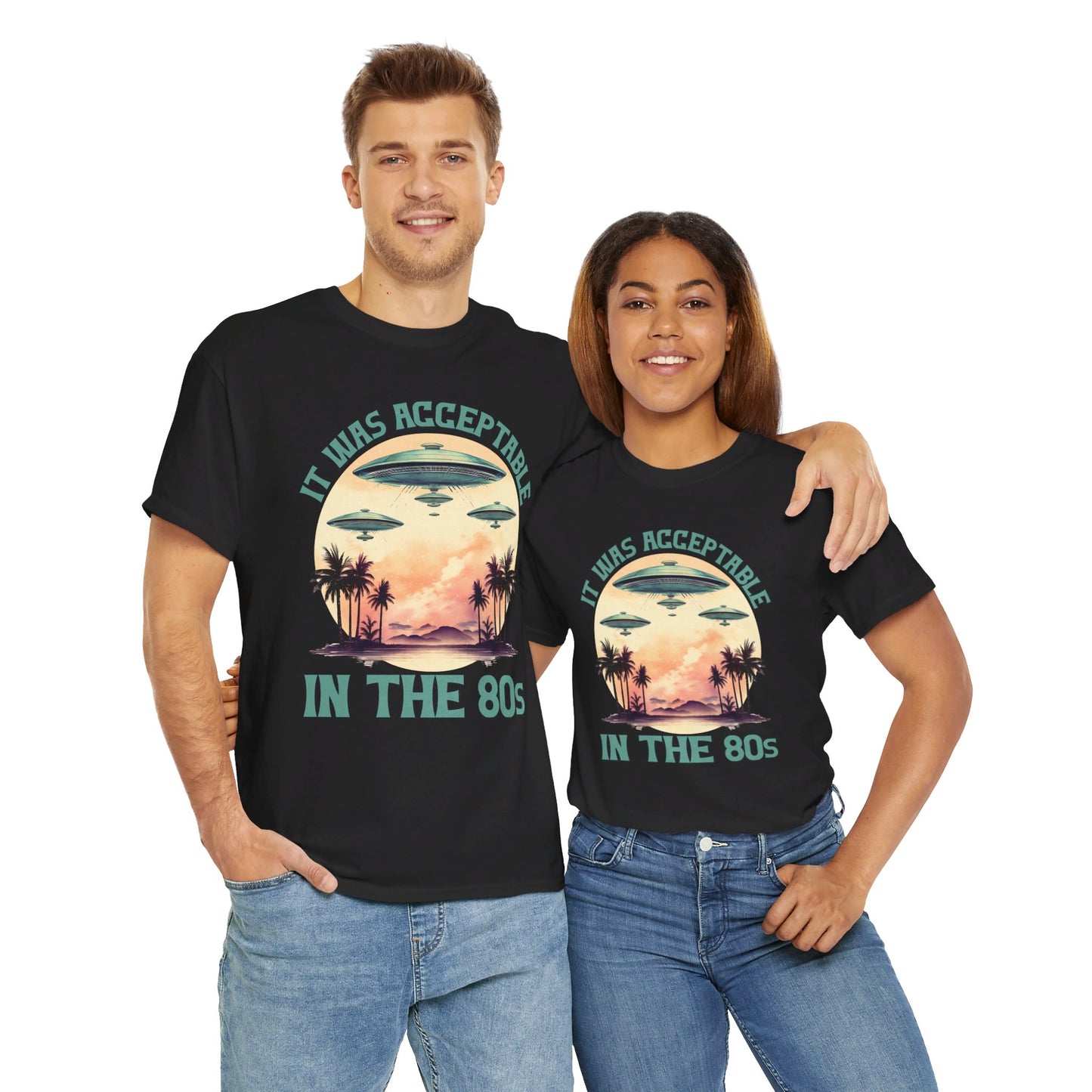 Funny 80s UFOs - Unisex Heavy Cotton Tee