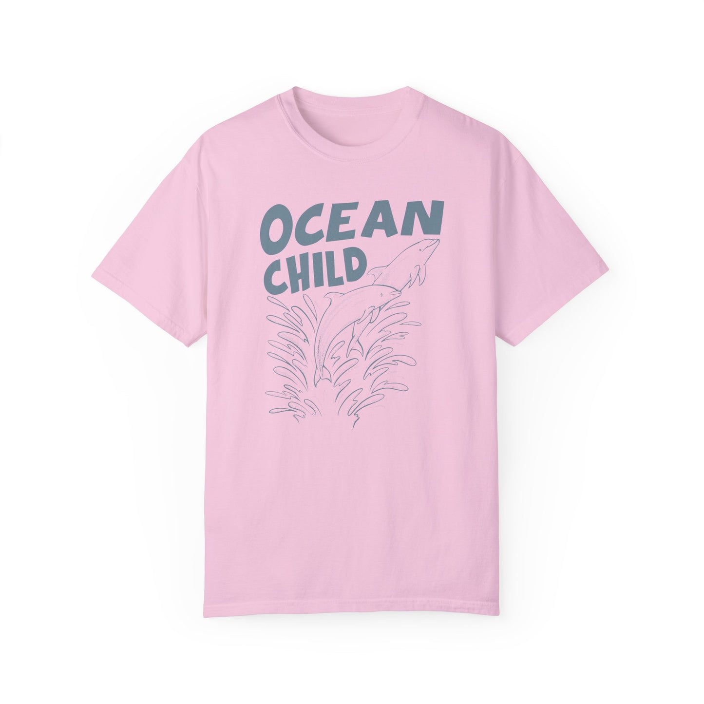 Dolphins, Ocean Child -  Graphic Unisex Garment-Dyed T-shirt